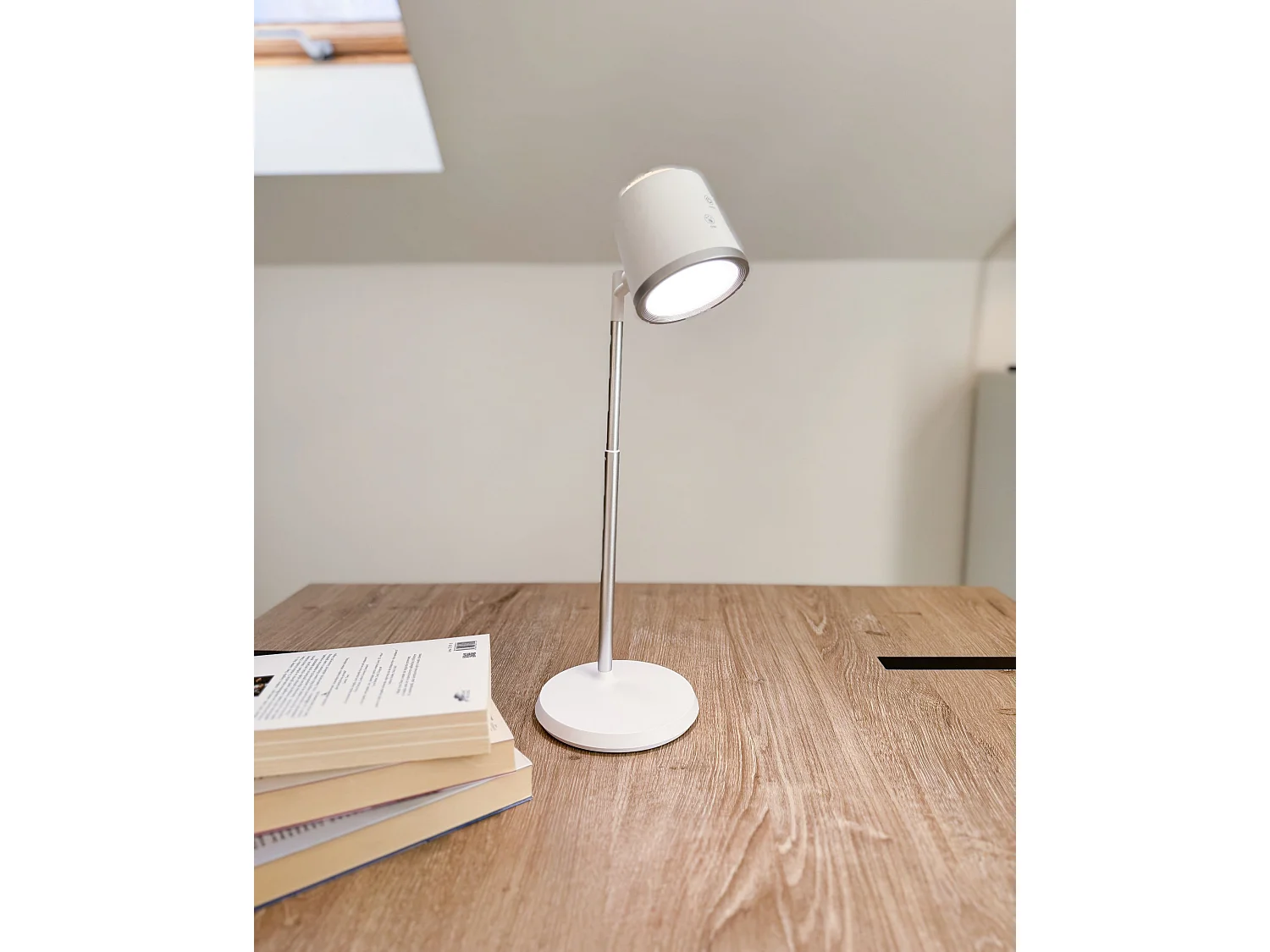 Lampe de bureau LED LIBRA Avec variateur Blanc