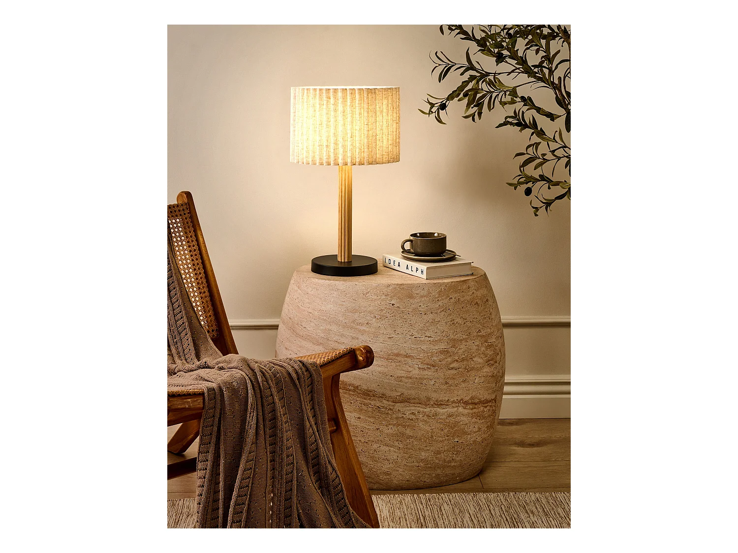 Lampe à poser BELESSA Lin Beige clair