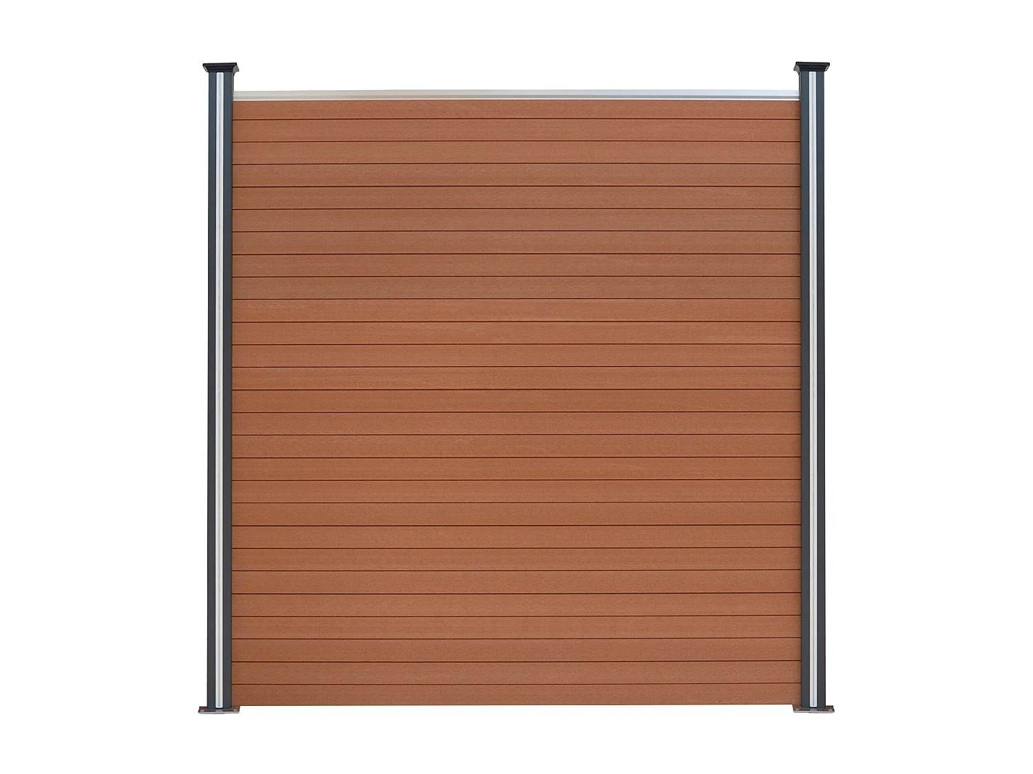 Composite Fence Panels & LED Posts 6ft x 29ft - Brown