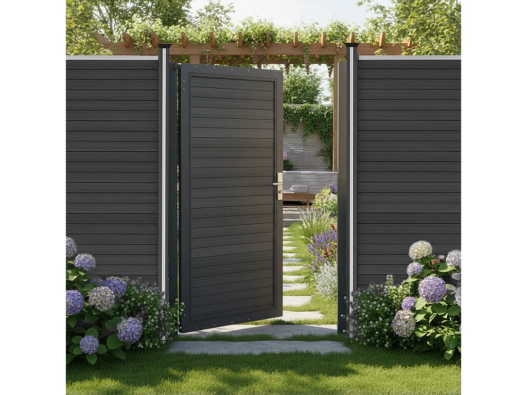 Porta da Giardino in Pannello Ecolegno - Grigio