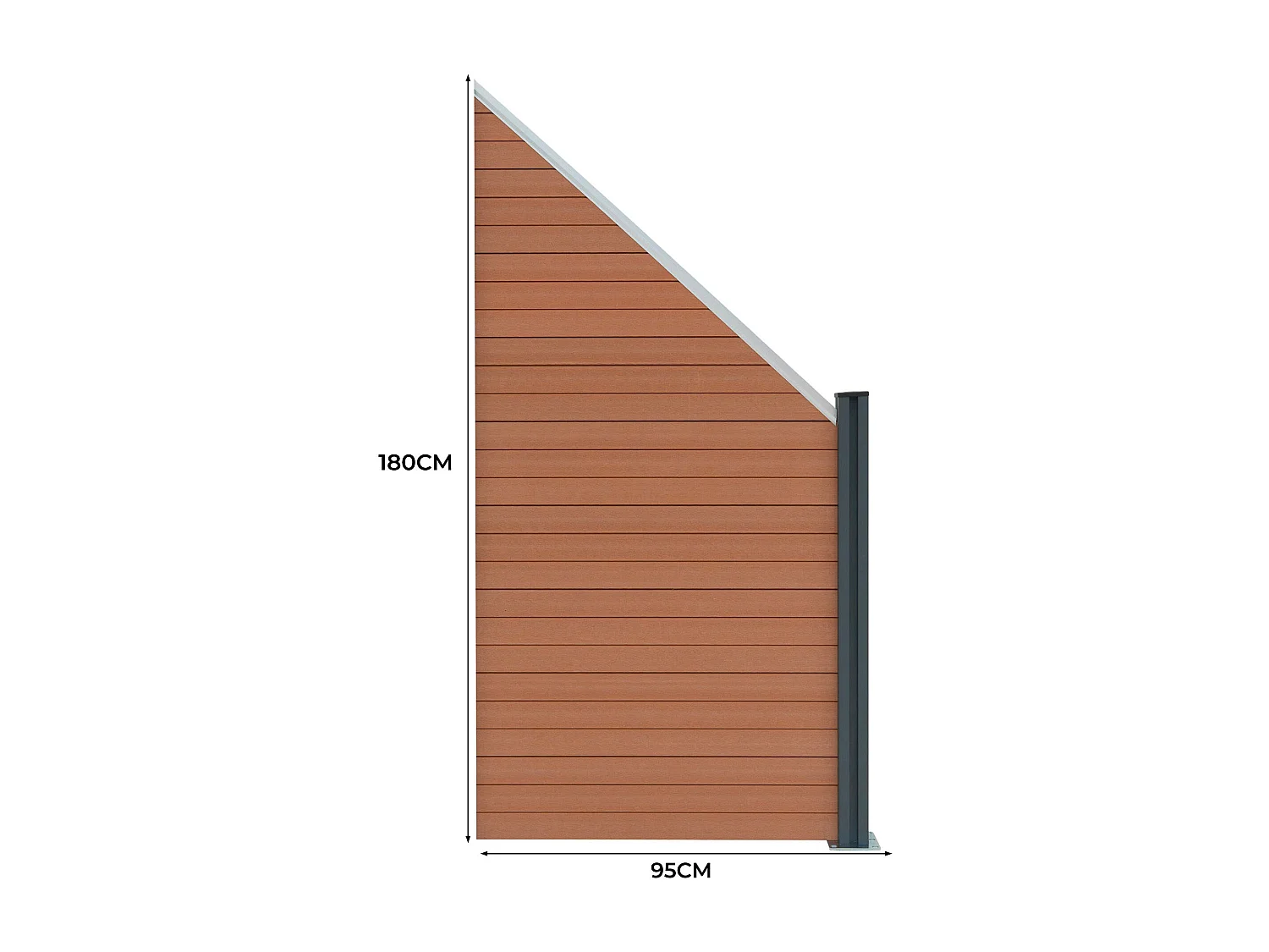 Kit Clôture Panneau Composite Incliné - Marron