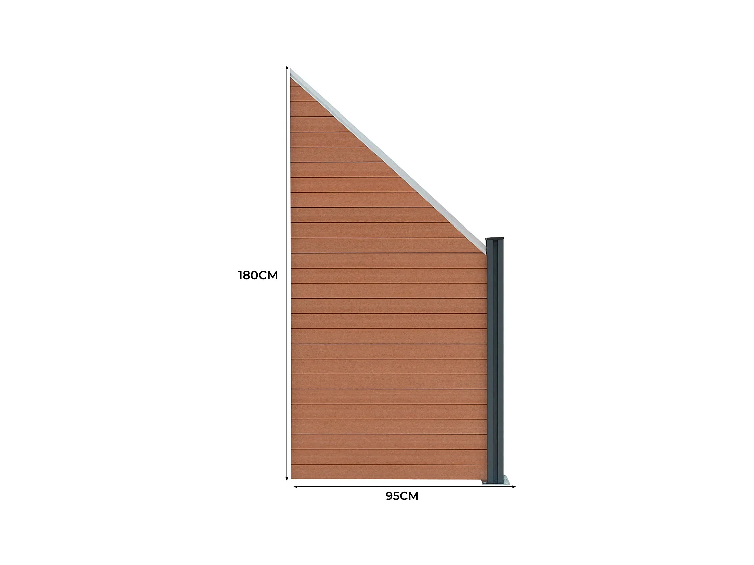 Composiet Schuin Schutting Paneel - Bruin