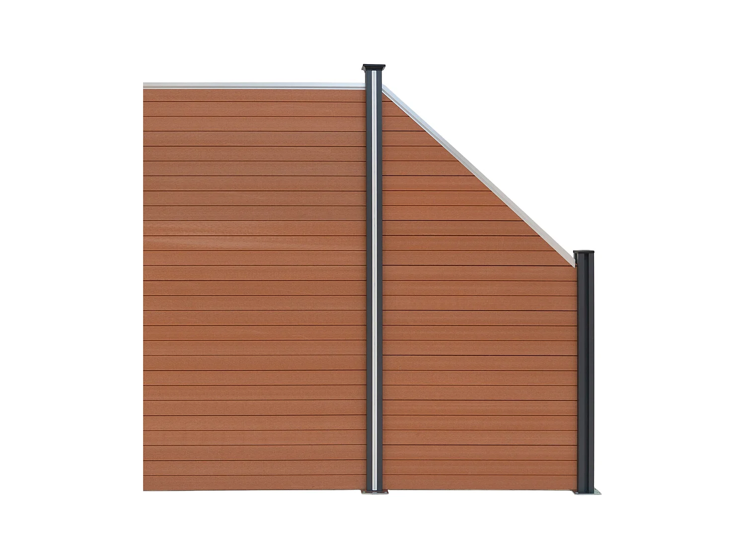 Composiet Schuin Schutting Paneel - Bruin