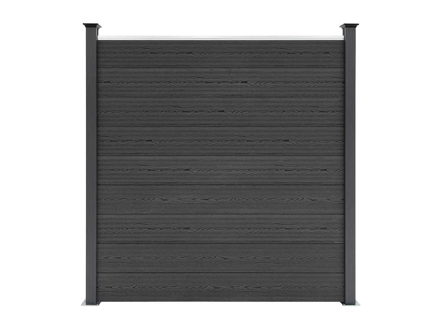 Pannelli Recinzione x3, Elemento Angolare e 4 Pali LED - Grigio