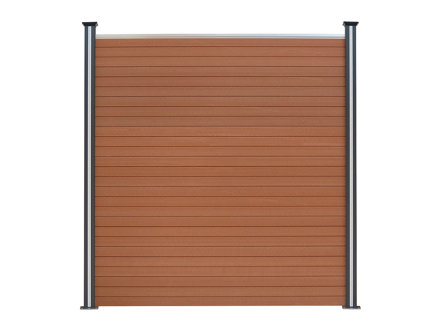 Composite Fence Panels & LED Posts 6ft x 40ft - Brown