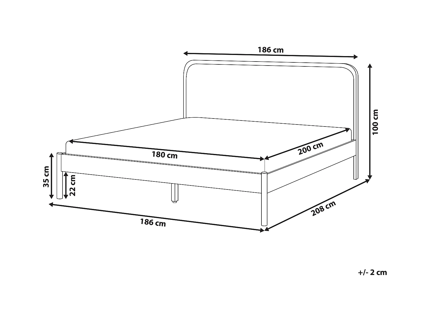 Lit avec sommier Bois de pin DOSCHES 180 x 200 cm Marron clair