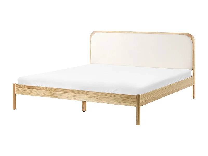 Lit avec sommier Bois de pin DOSCHES 180 x 200 cm Marron clair