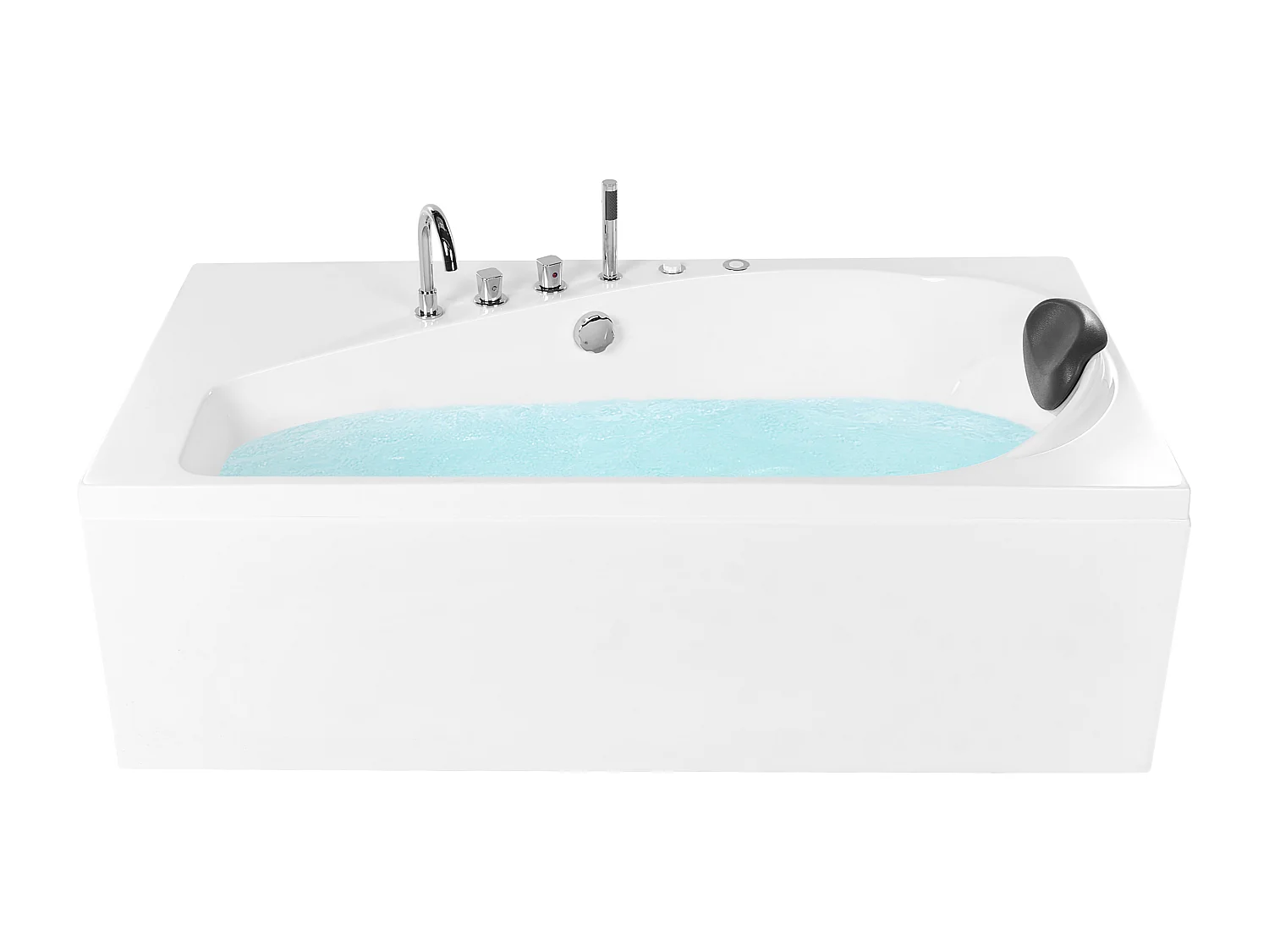 Baignoire d'angle à remous avec LED CAURA Côté droit 175 x 80 cm Blanc