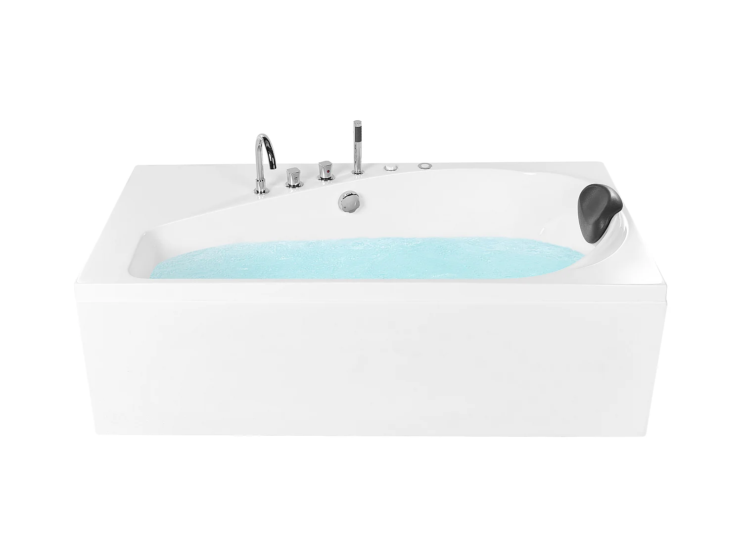 Baignoire d'angle à remous avec LED CAURA Côté droit 175 x 80 cm Blanc