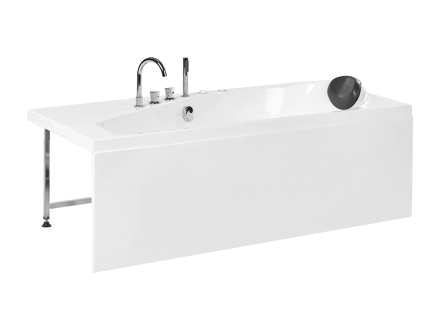 Baignoire d'angle à remous avec LED CAURA Côté droit 175 x 80 cm Blanc