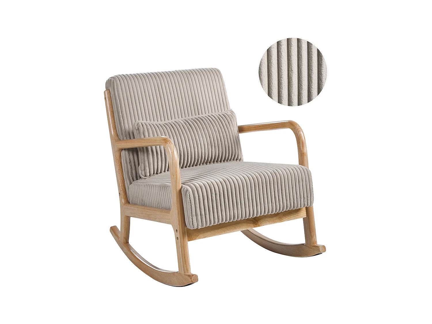 Fauteuil à bascule SORSELE Velours côtelé Beige