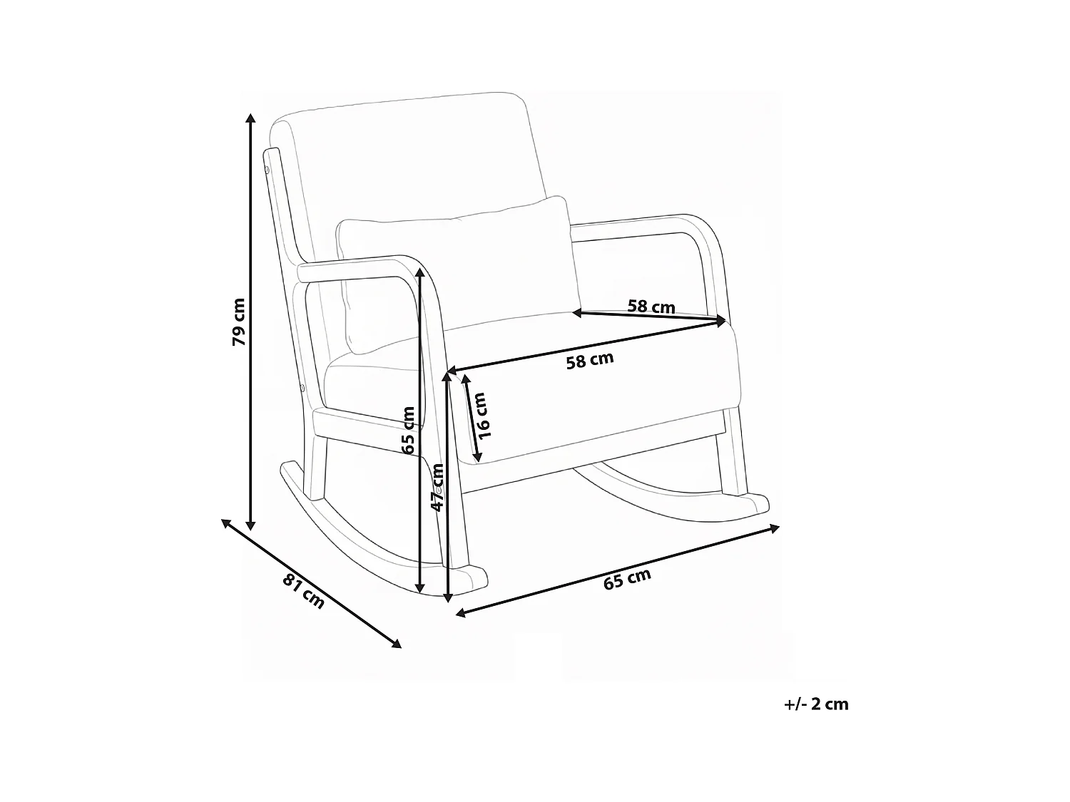Fauteuil à bascule SORSELE Velours côtelé Beige