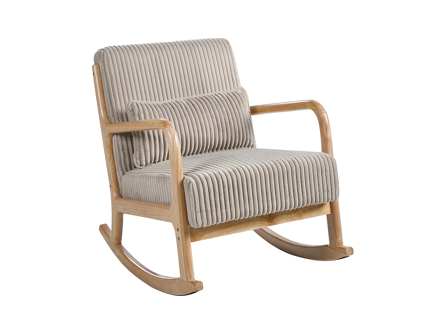 Fauteuil à bascule SORSELE Velours côtelé Beige