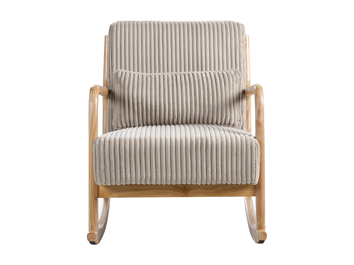 Fauteuil à bascule SORSELE Velours côtelé Beige