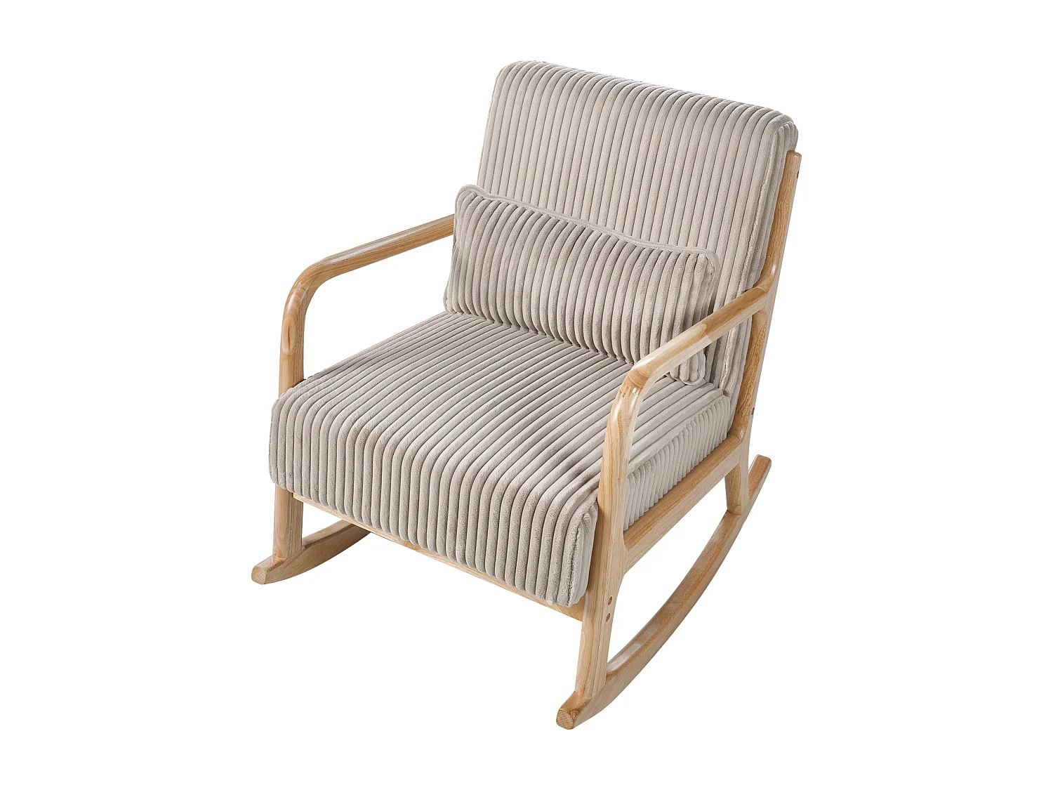 Fauteuil à bascule SORSELE Velours côtelé Beige