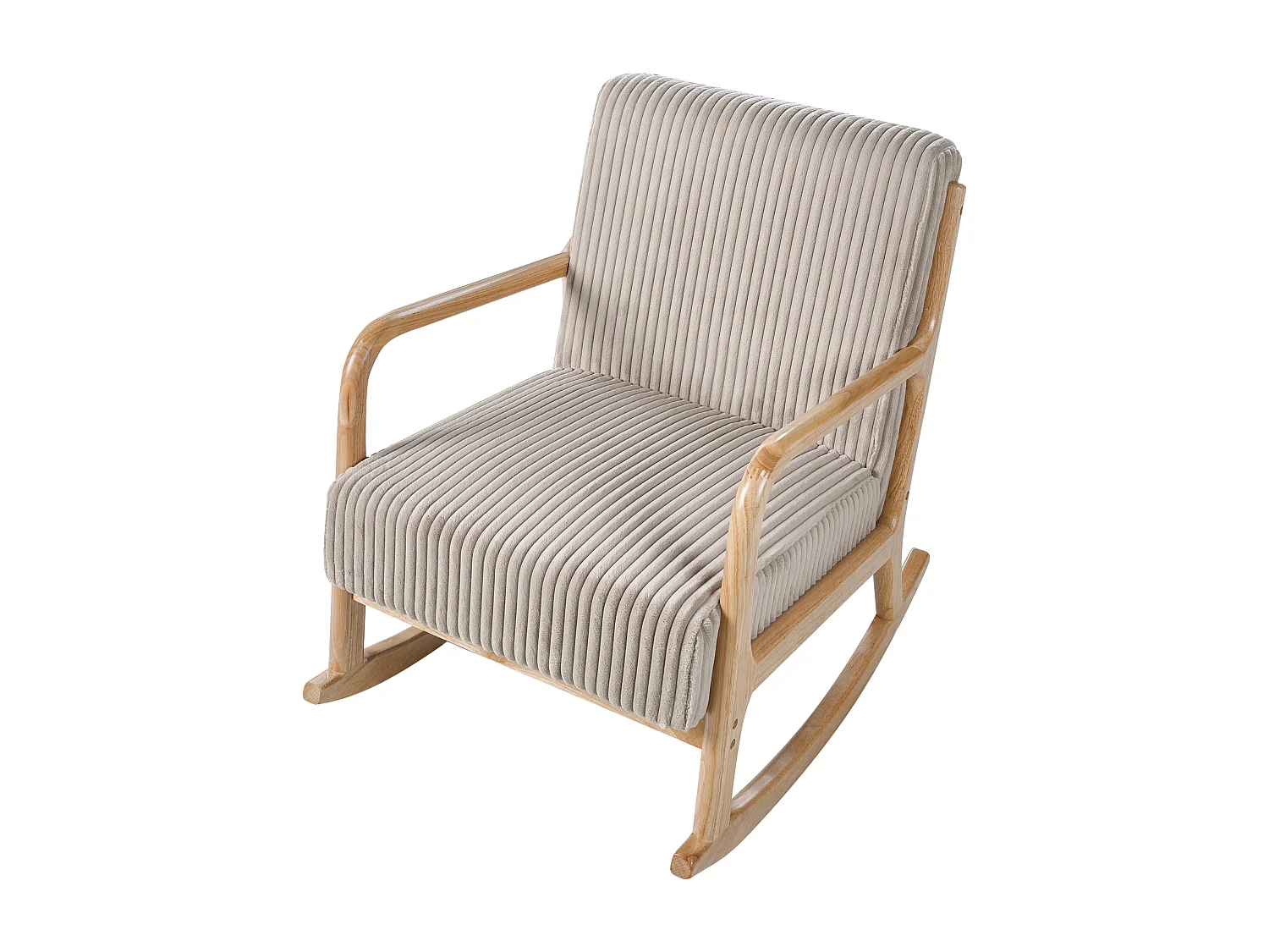 Fauteuil à bascule SORSELE Velours côtelé Beige