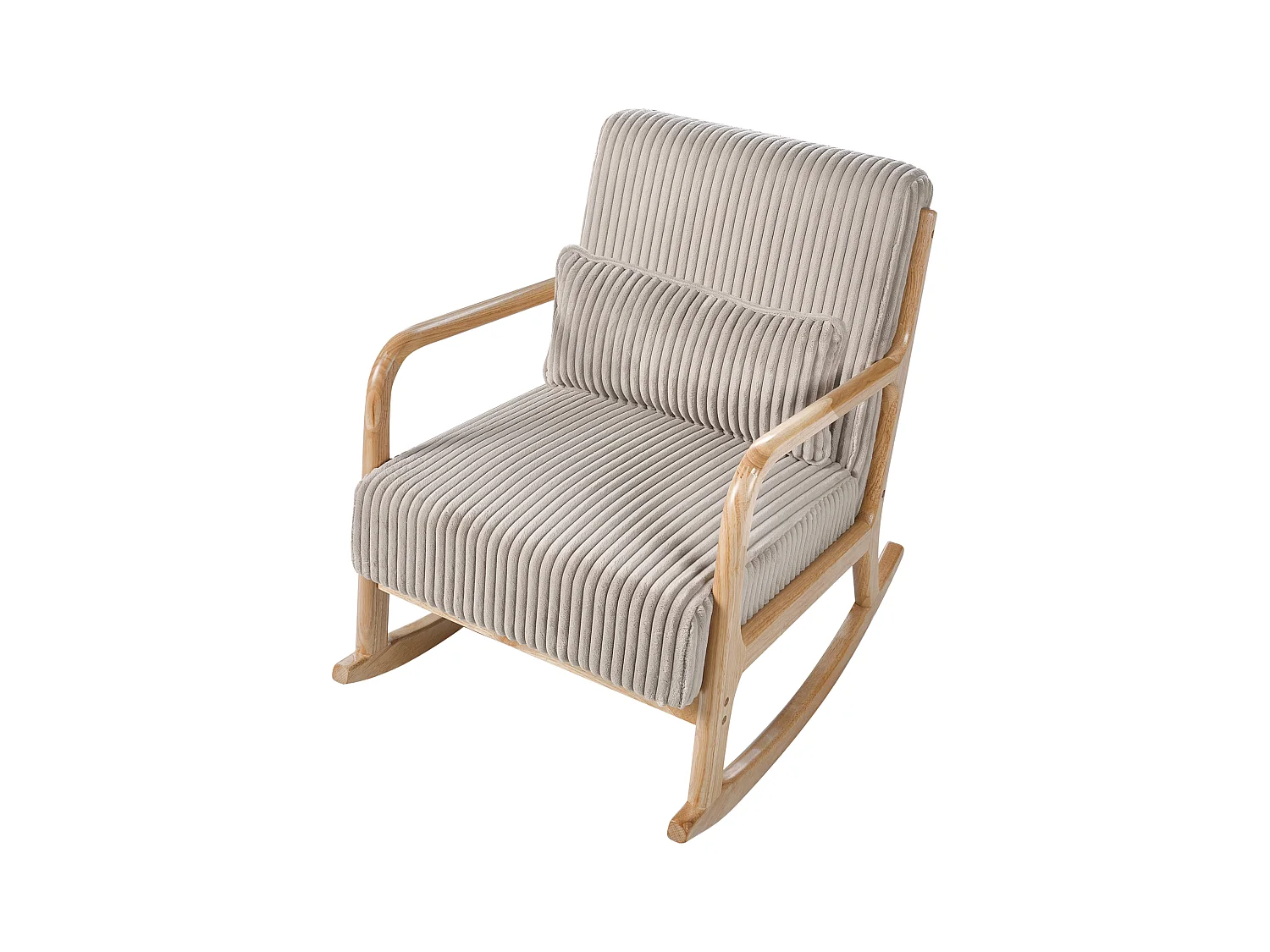 Fauteuil à bascule SORSELE Velours côtelé Beige