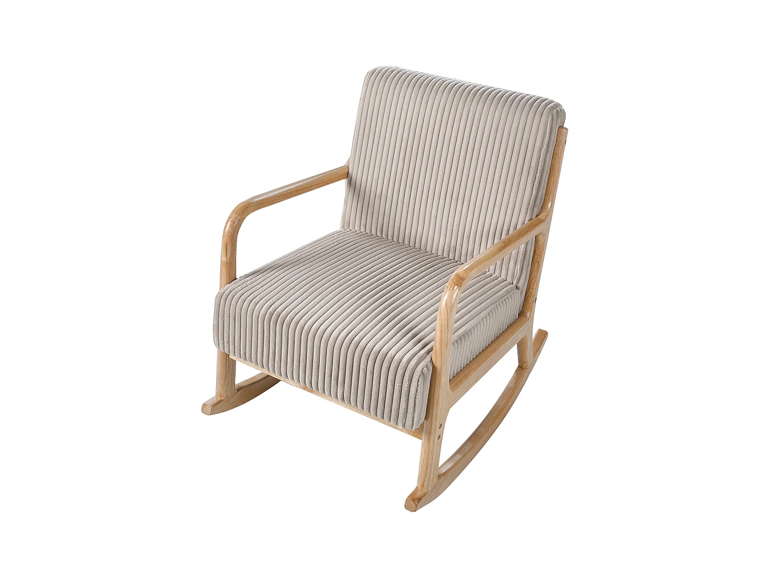 Fauteuil à bascule SORSELE Velours côtelé Beige