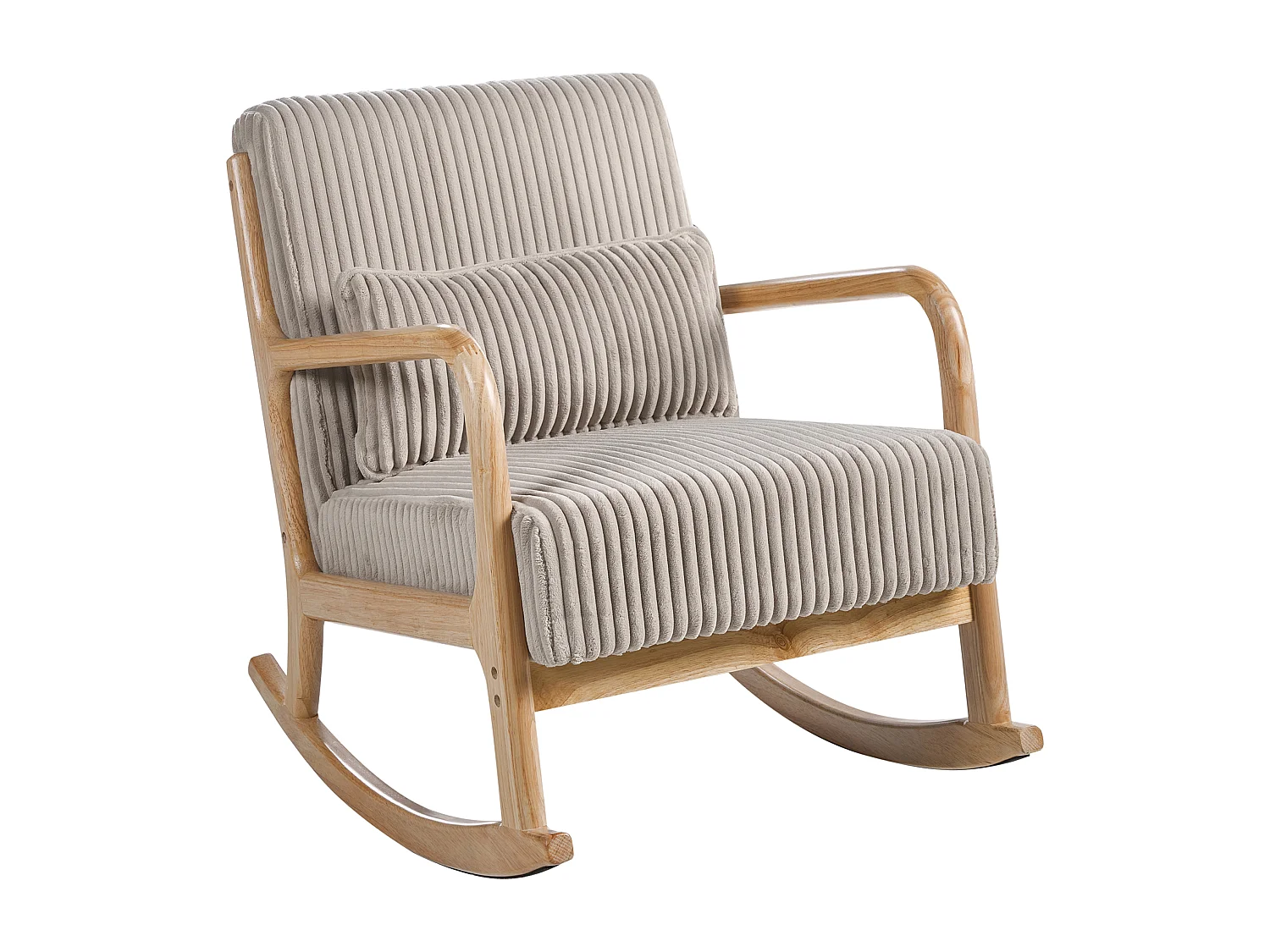 Fauteuil à bascule SORSELE Velours côtelé Beige
