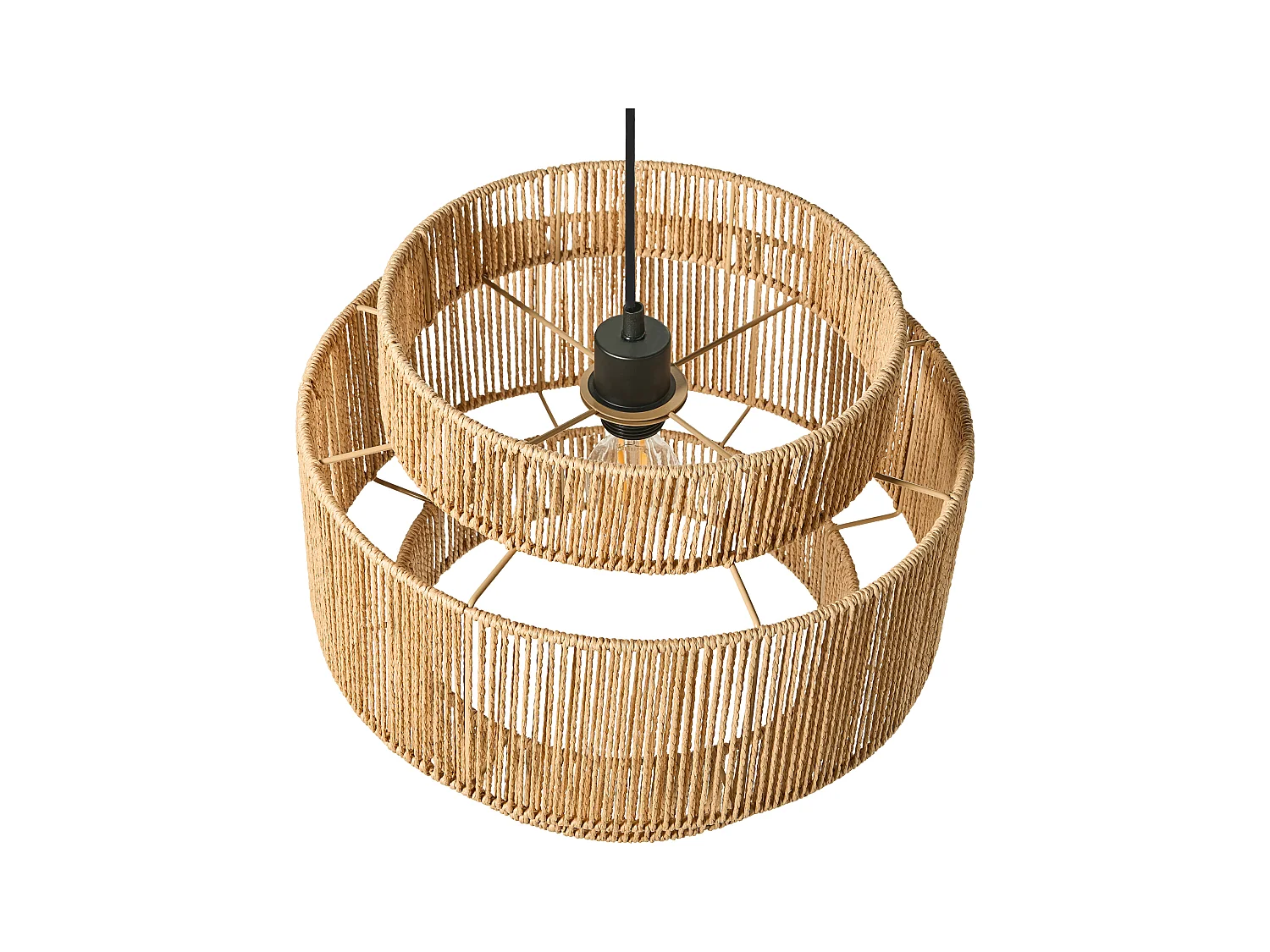 Lampe suspension WOKIRO Corde en papier Naturel