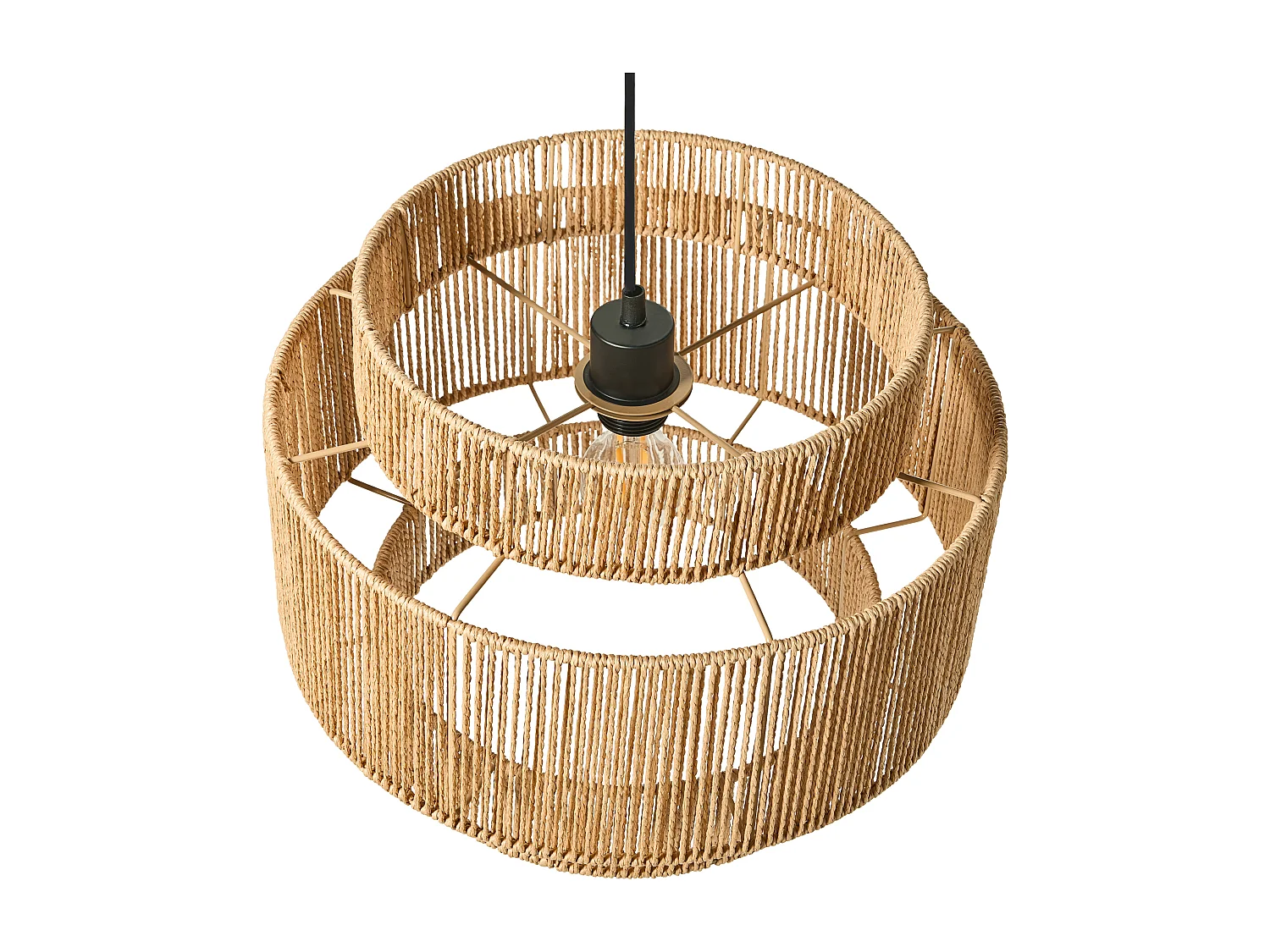 Lampe suspension WOKIRO Corde en papier Naturel