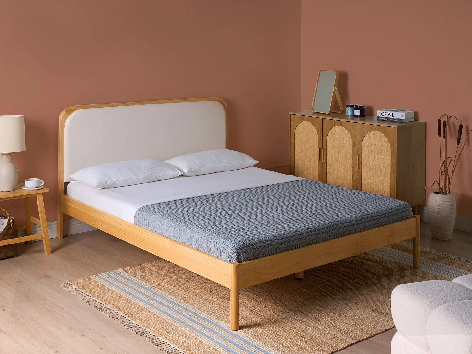 Lit avec sommier Bois de pin DOSCHES 160 x 200 cm Marron clair