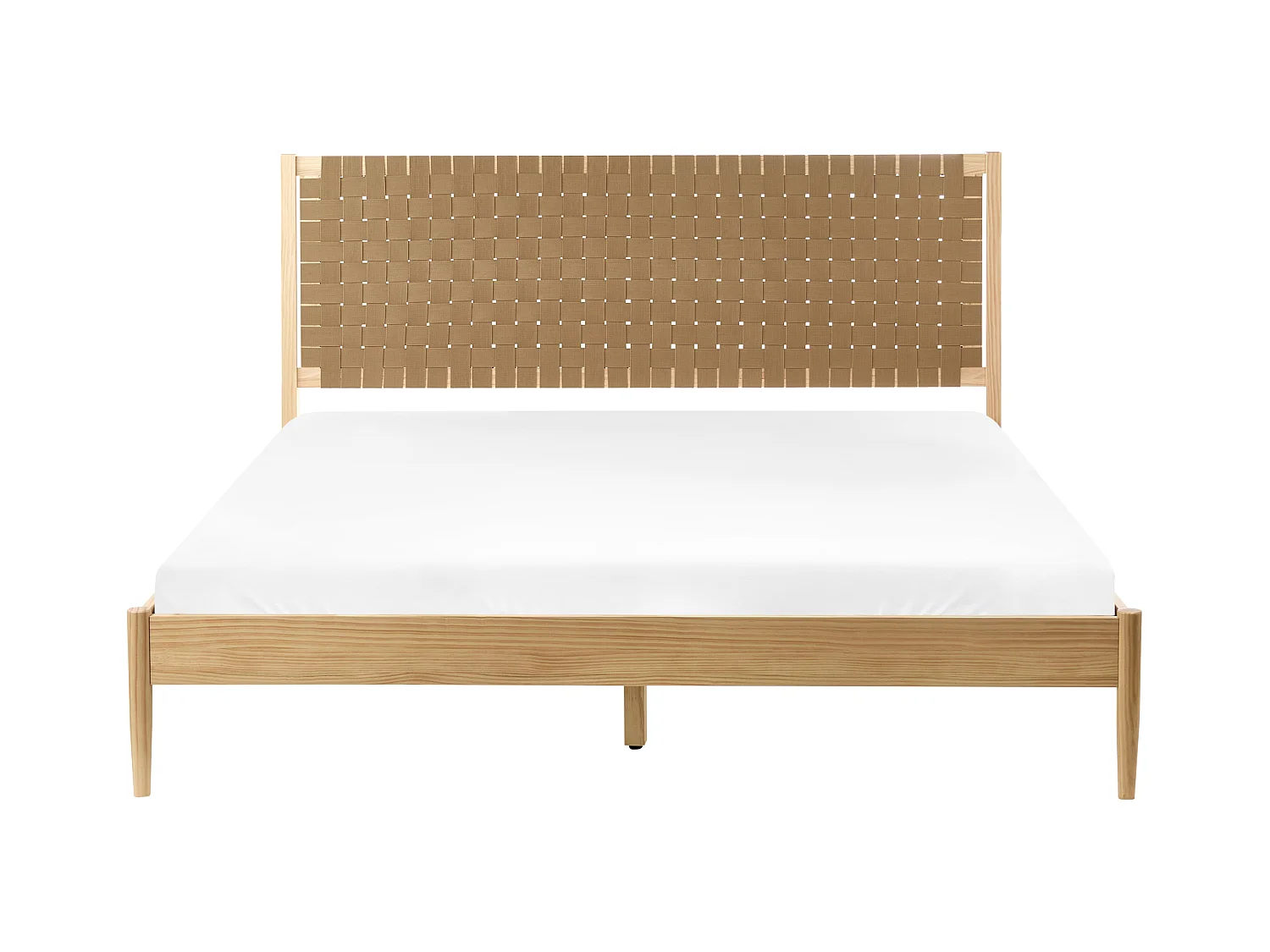 Lit avec sommier Bois de pin BRUNEMONT 180 x 200 cm Marron clair