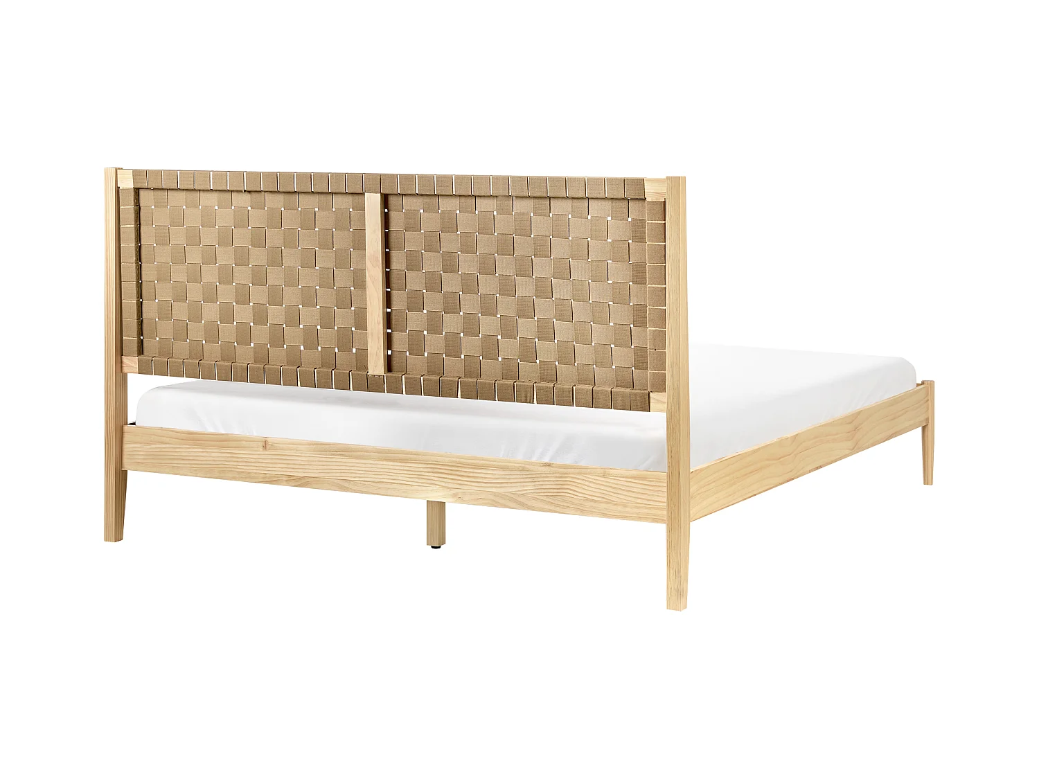 Lit avec sommier Bois de pin BRUNEMONT 180 x 200 cm Marron clair