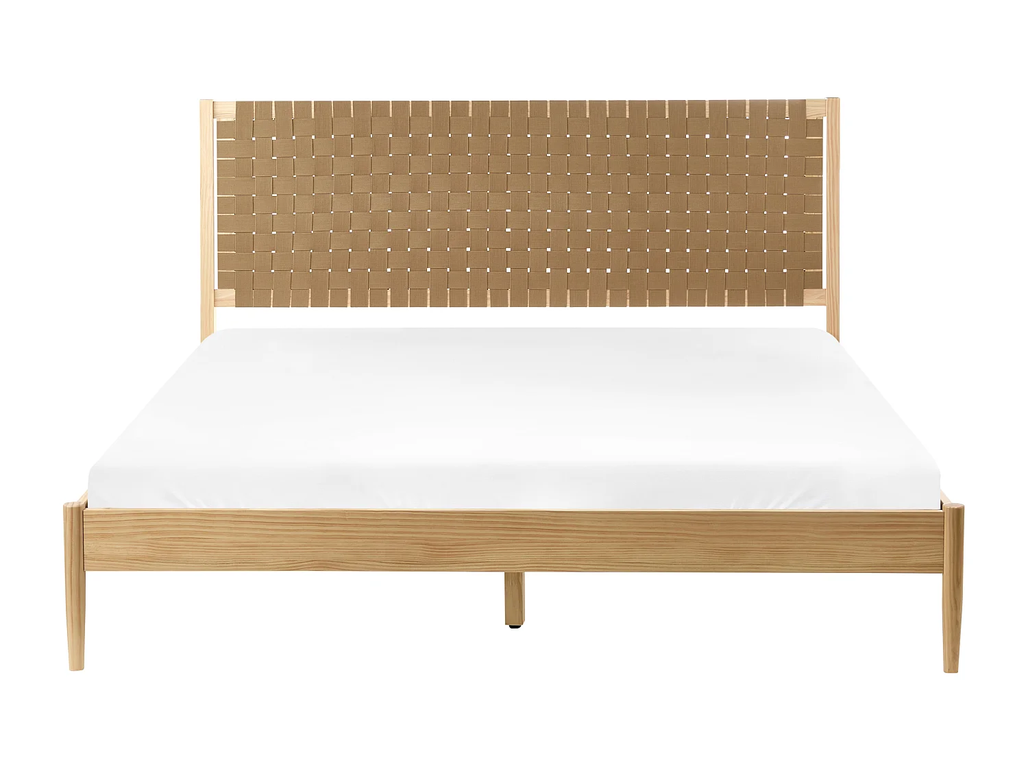 Lit avec sommier Bois de pin BRUNEMONT 180 x 200 cm Marron clair