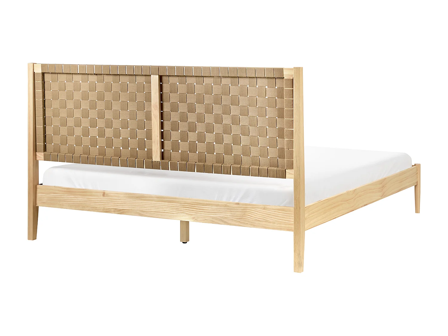 Lit avec sommier Bois de pin BRUNEMONT 180 x 200 cm Marron clair