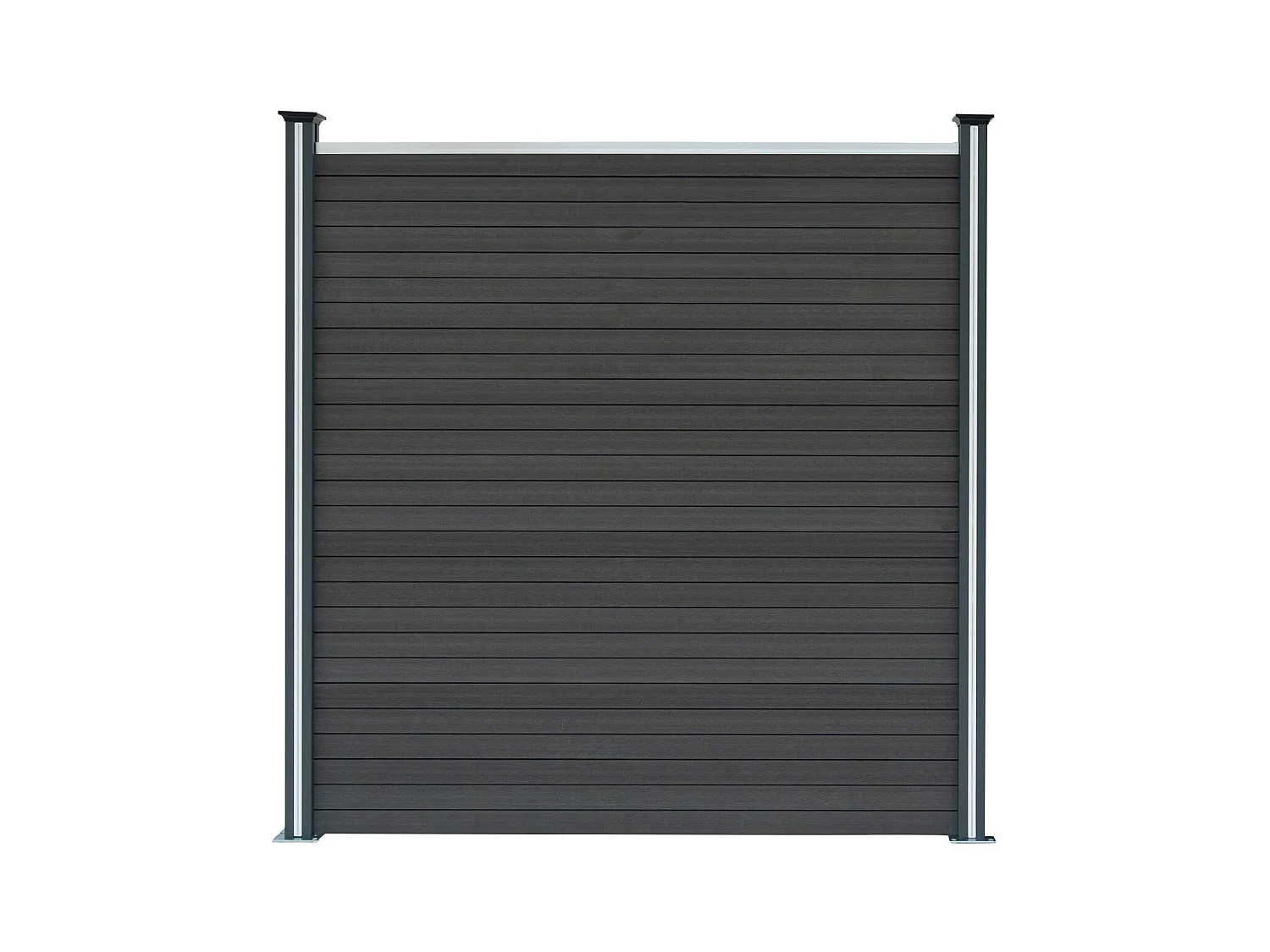 Vallas para exteriores de WPC y Aluminio - 10x Paneles + 11x Postes | Gris