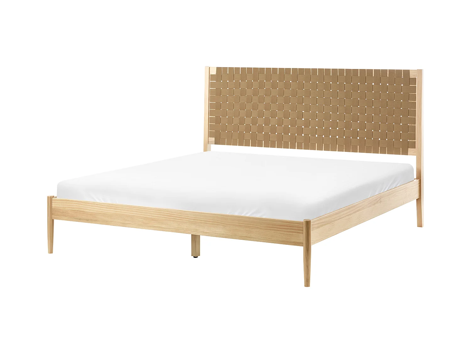 Lit avec sommier Bois de pin BRUNEMONT 160 x 200 cm Marron clair