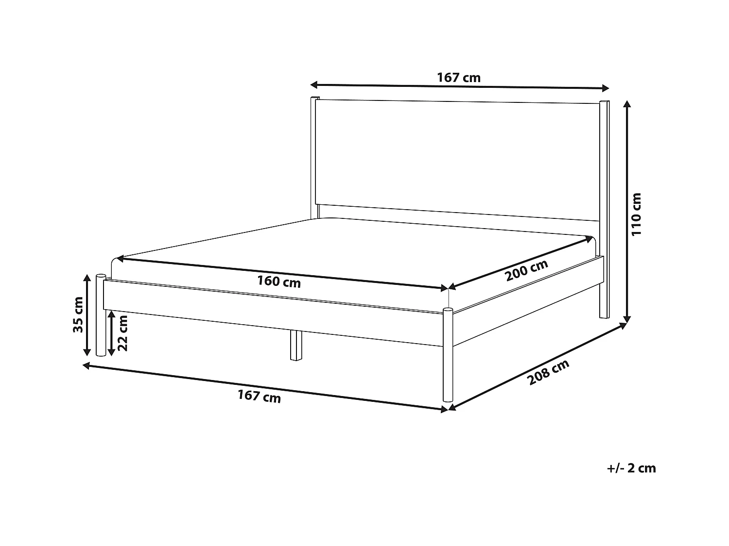 Lit avec sommier Bois de pin BRUNEMONT 160 x 200 cm Marron clair