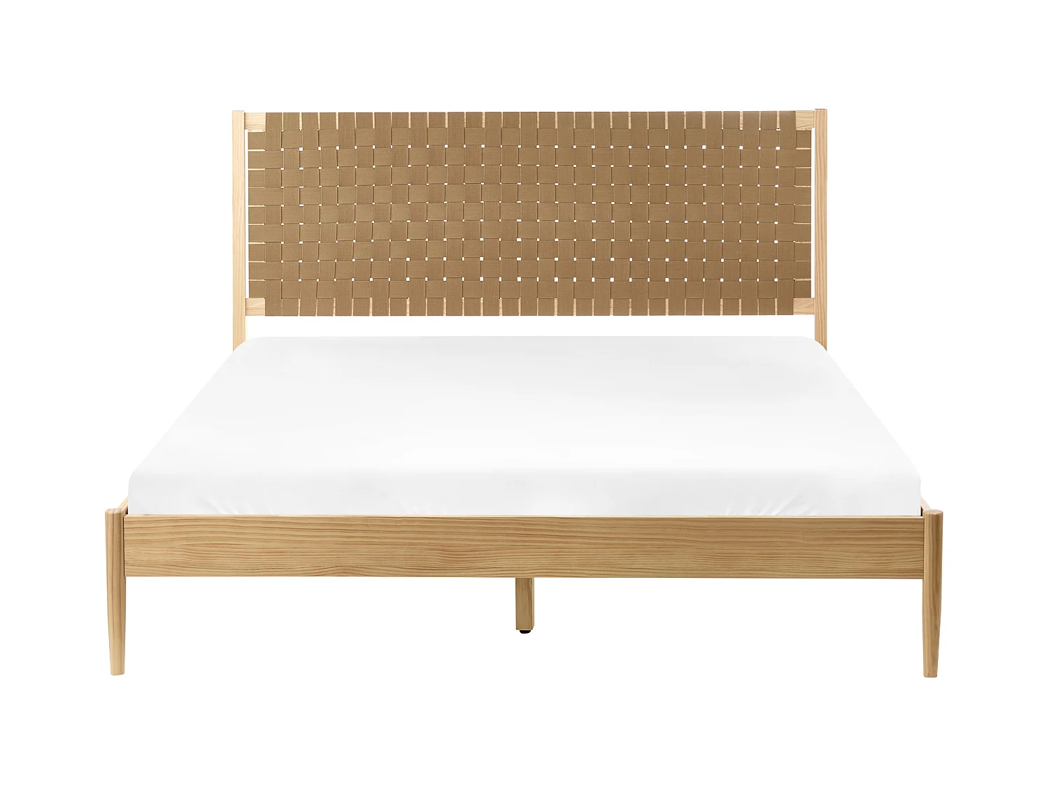 Lit avec sommier Bois de pin BRUNEMONT 160 x 200 cm Marron clair