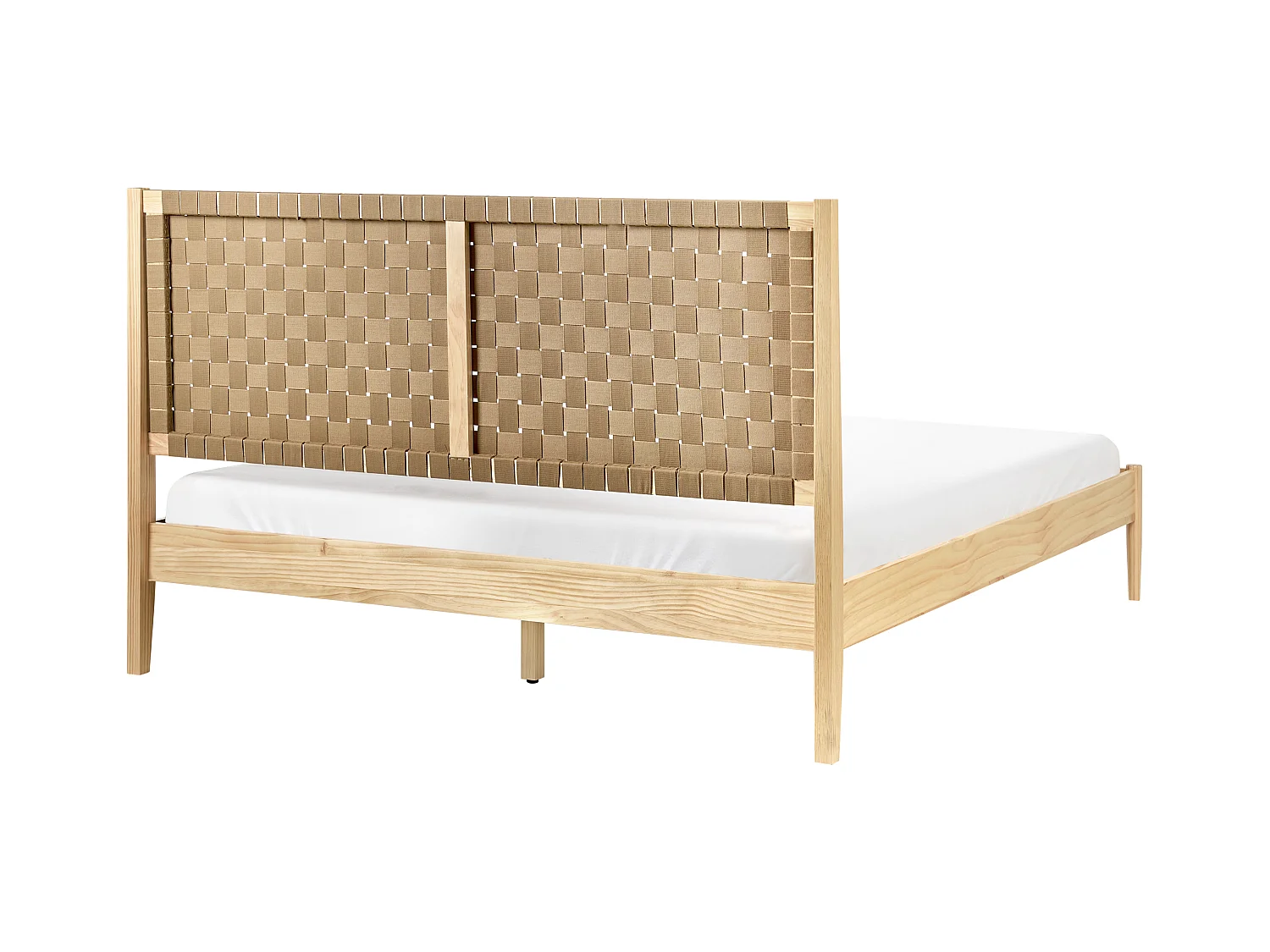 Lit avec sommier Bois de pin BRUNEMONT 160 x 200 cm Marron clair