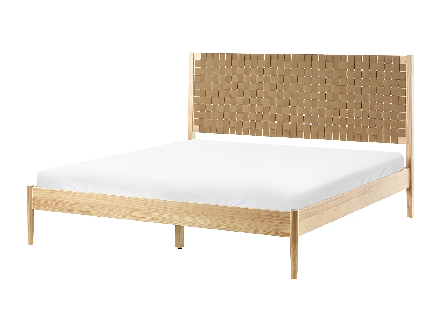 Lit avec sommier Bois de pin BRUNEMONT 160 x 200 cm Marron clair