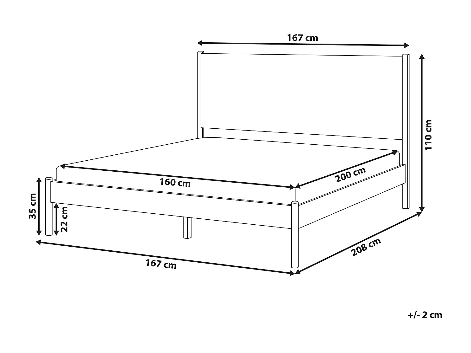 Lit avec sommier Bois de pin BRUNEMONT 160 x 200 cm Marron clair