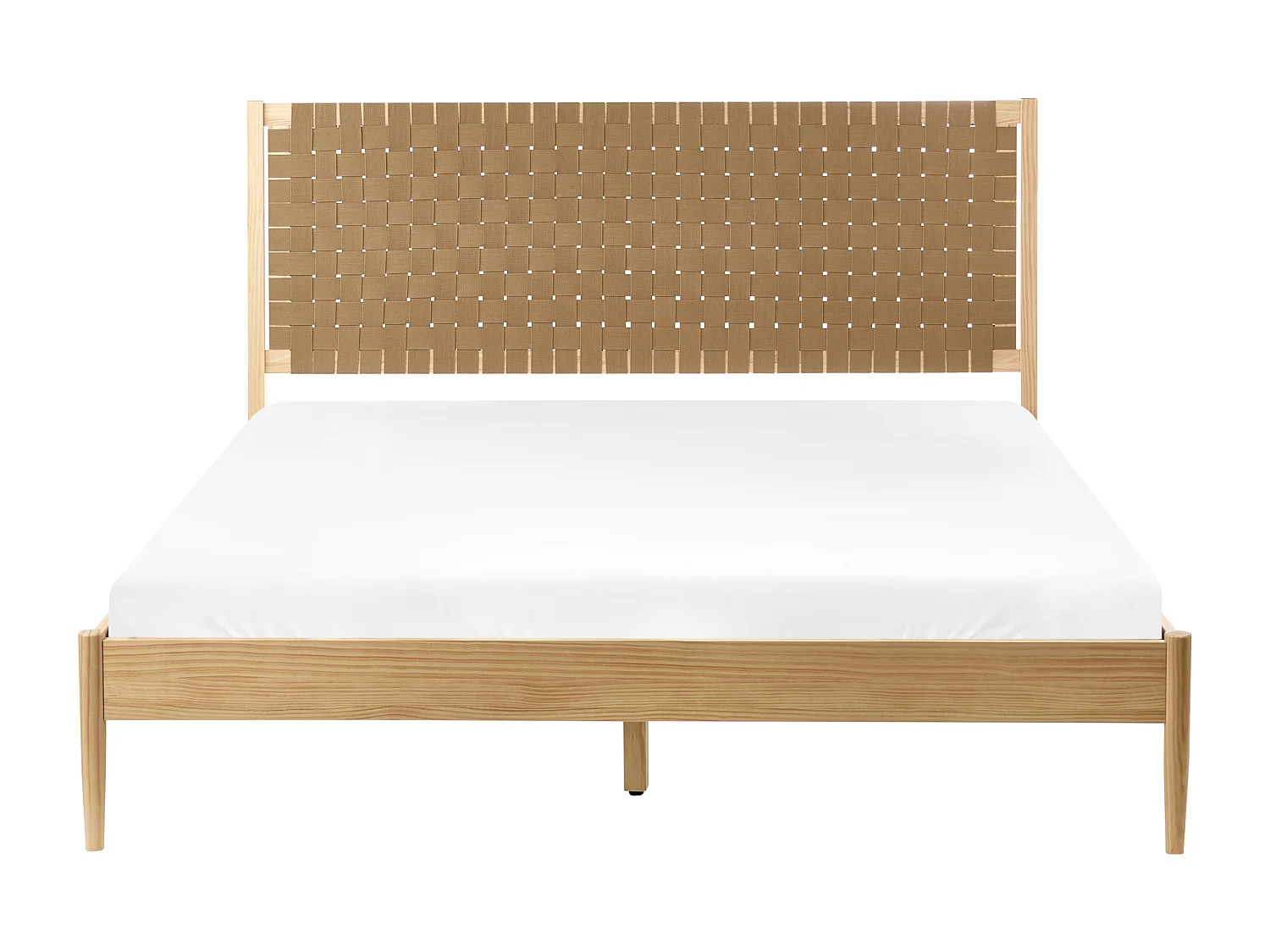 Lit avec sommier Bois de pin BRUNEMONT 160 x 200 cm Marron clair