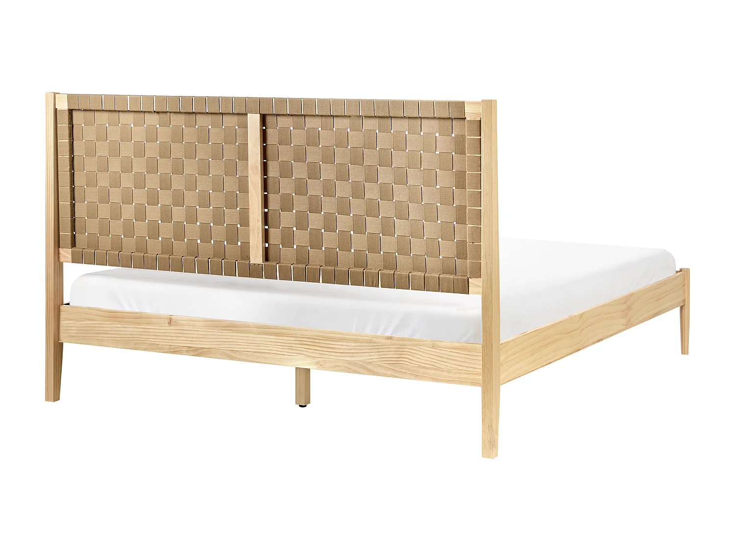 Lit avec sommier Bois de pin BRUNEMONT 160 x 200 cm Marron clair