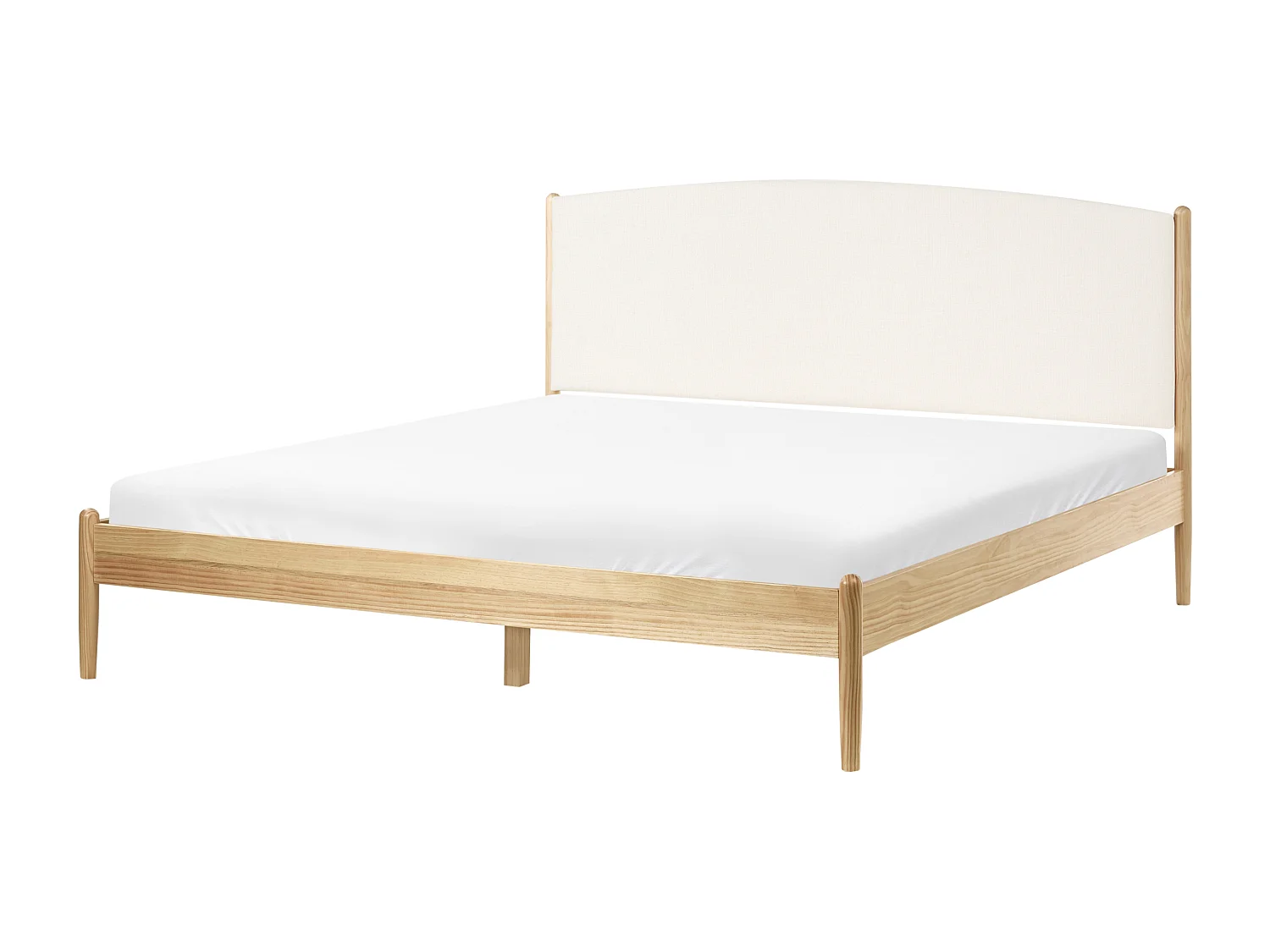 Lit avec sommier Bois de pin CLAIRAC 180 x 200 cm Marron clair