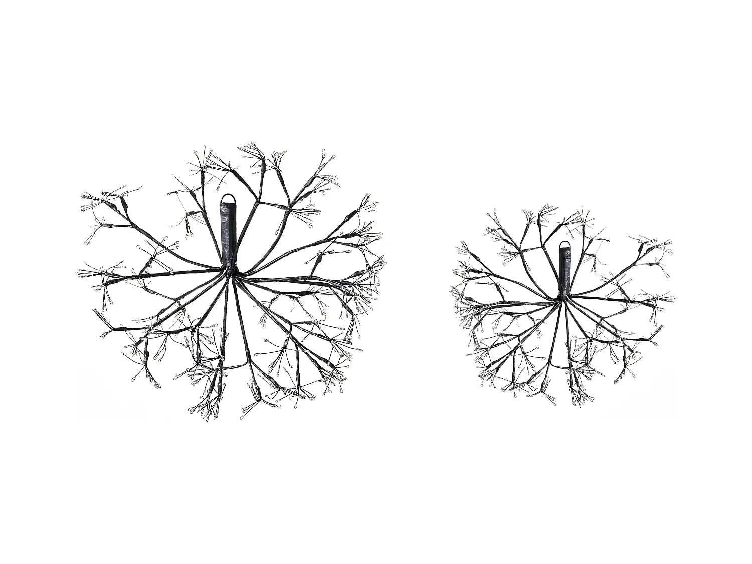 Lot de 2 décorations suspendues LED RACKSTA Gui 30/25 cm Noir