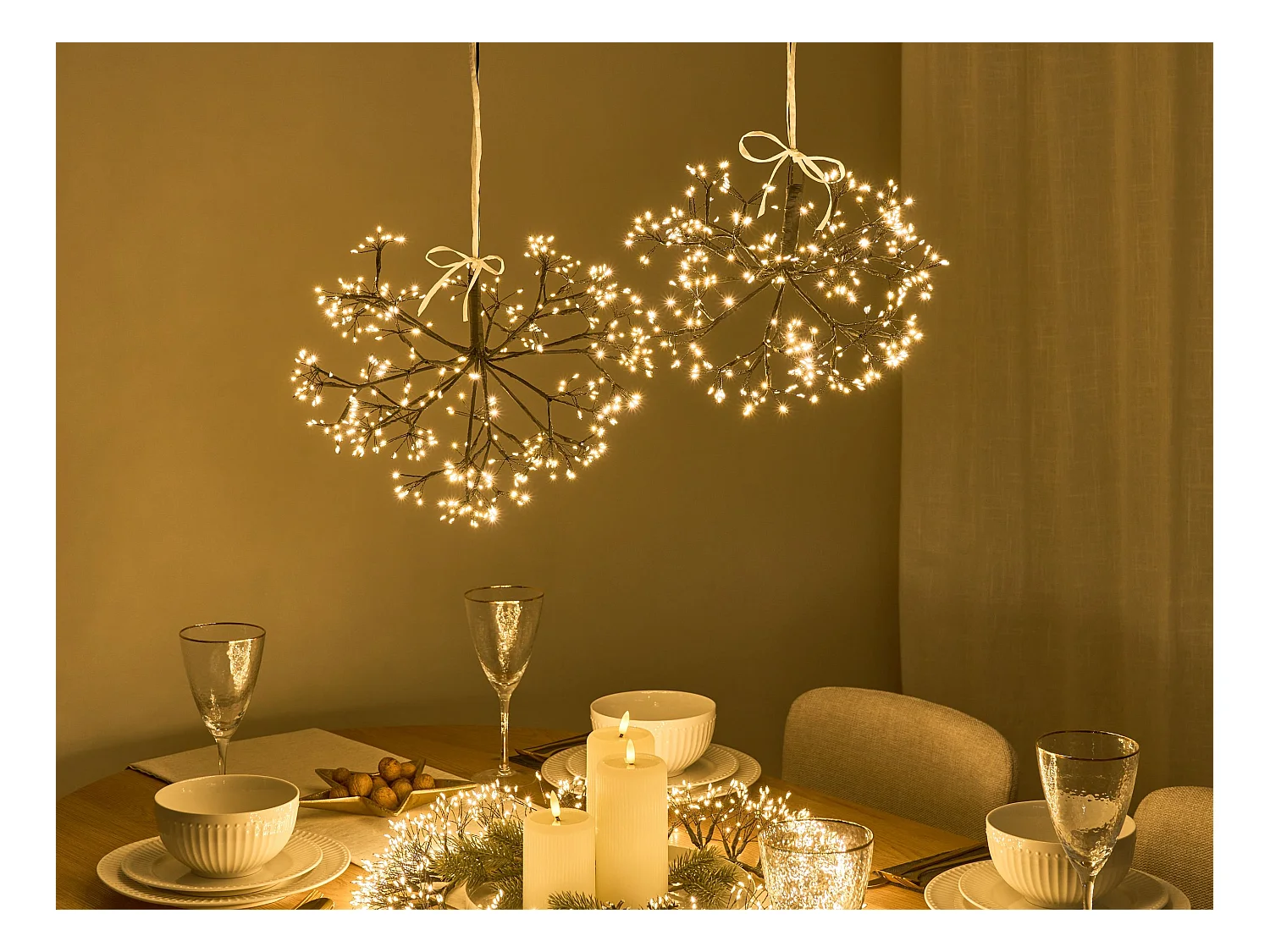 Lot de 2 décorations suspendues LED RACKSTA Gui 30/25 cm Noir