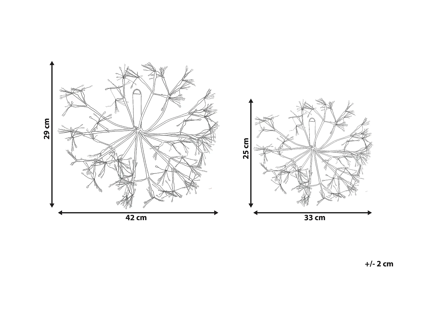 Lot de 2 décorations suspendues LED RACKSTA Gui 30/25 cm Noir