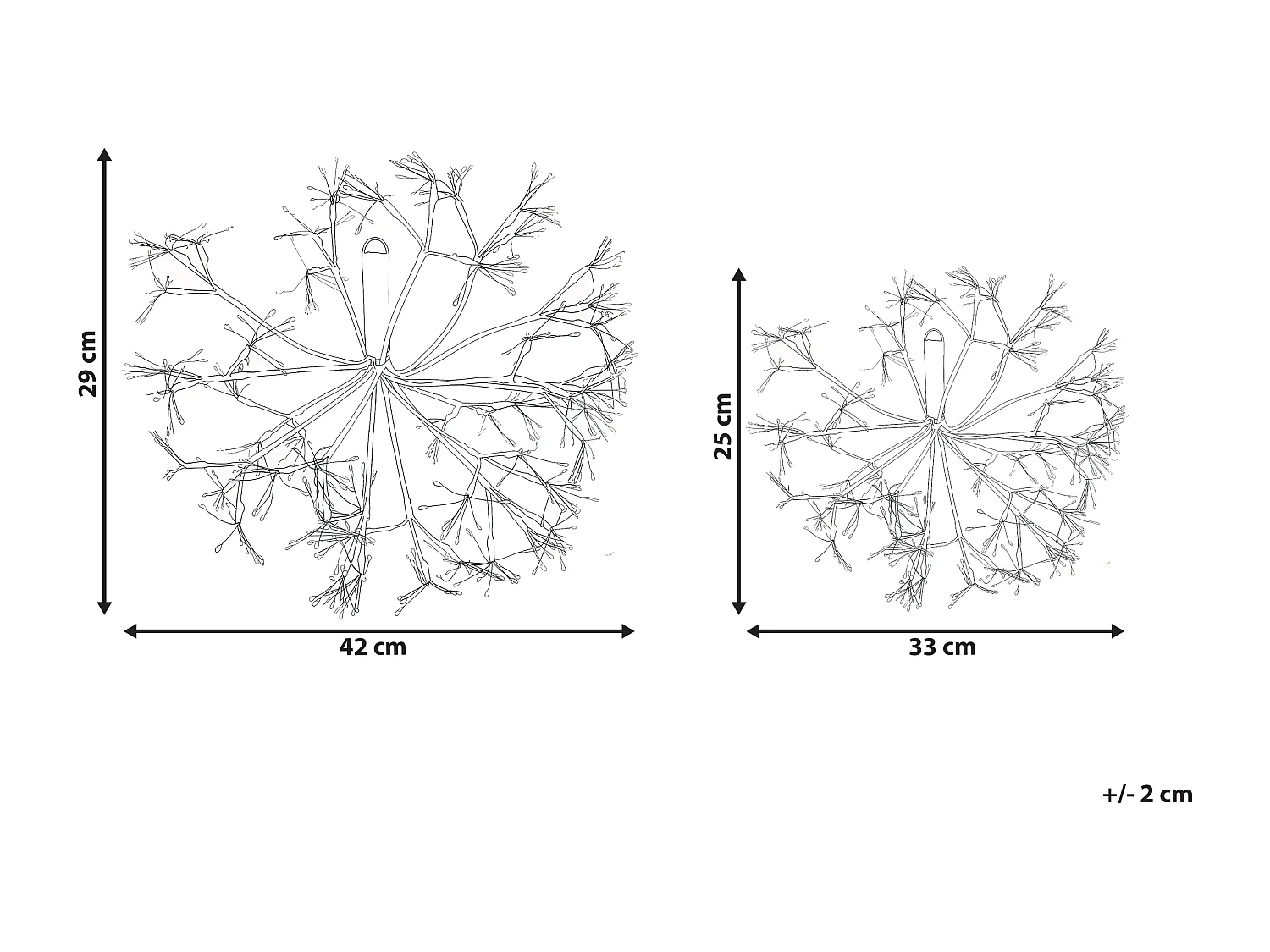 Lot de 2 décorations suspendues LED RACKSTA Gui 30/25 cm Noir