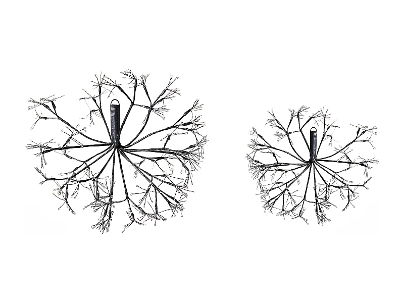 Lot de 2 décorations suspendues LED RACKSTA Gui 30/25 cm Noir