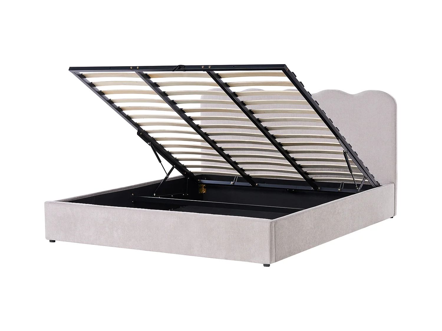 Lit ottoman Tissu NANTERRE 180 x 200 cm Beige