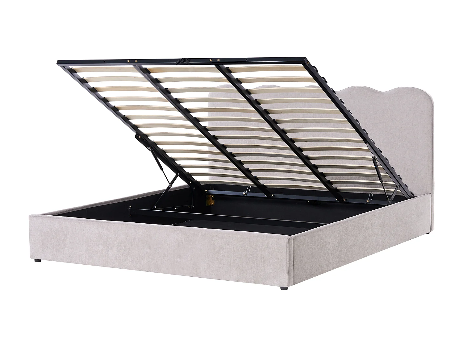 Lit ottoman Tissu NANTERRE 180 x 200 cm Beige