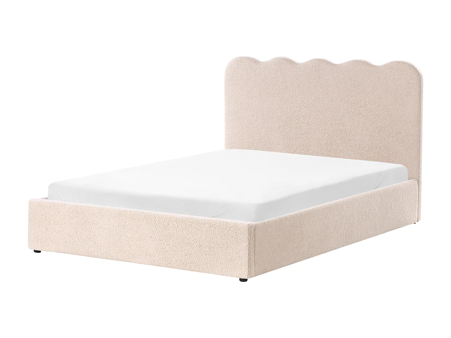 Lit ottoman Bouclé NANTERRE 140 x 200 cm Beige