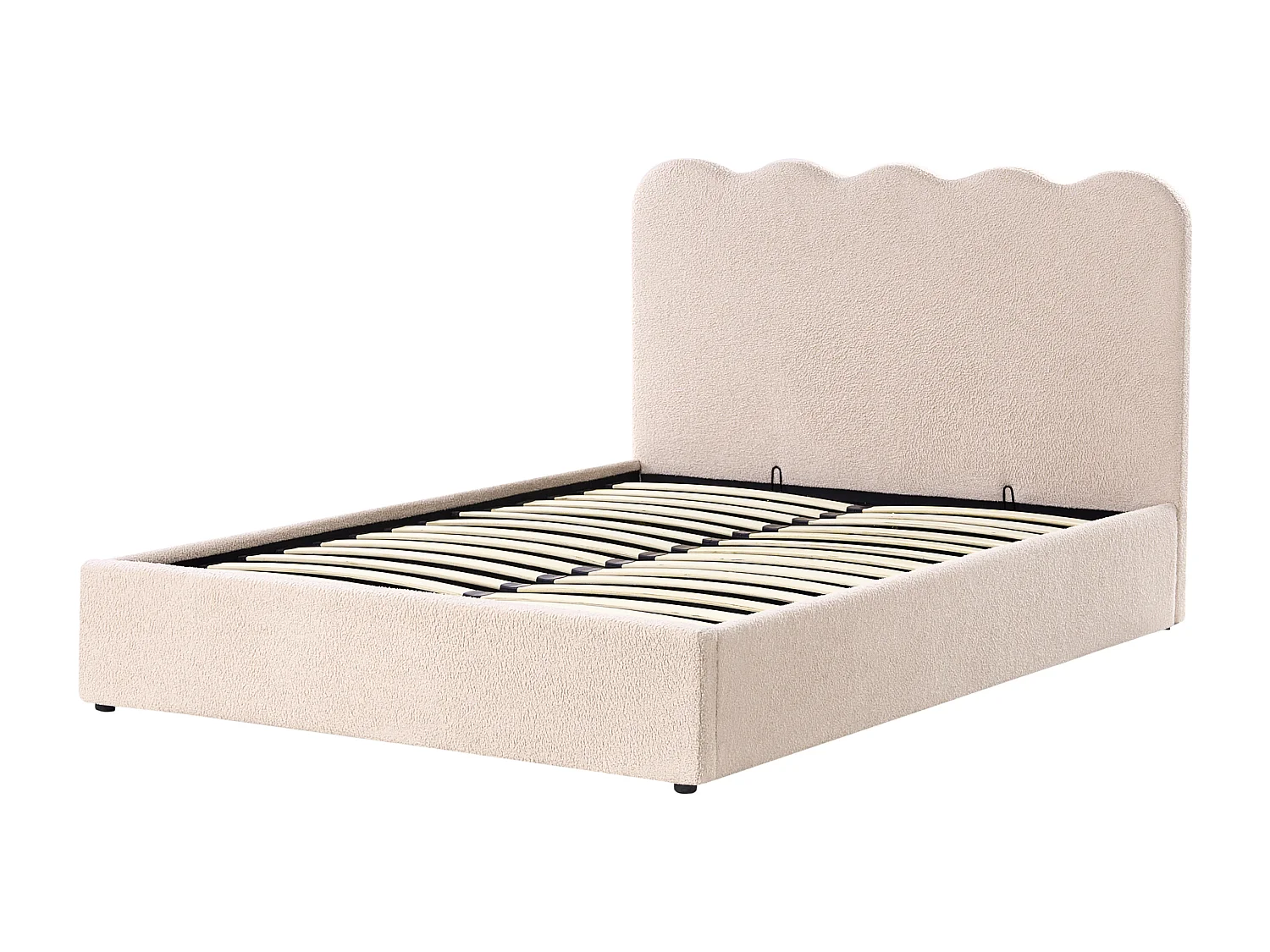 Lit ottoman Bouclé NANTERRE 140 x 200 cm Beige