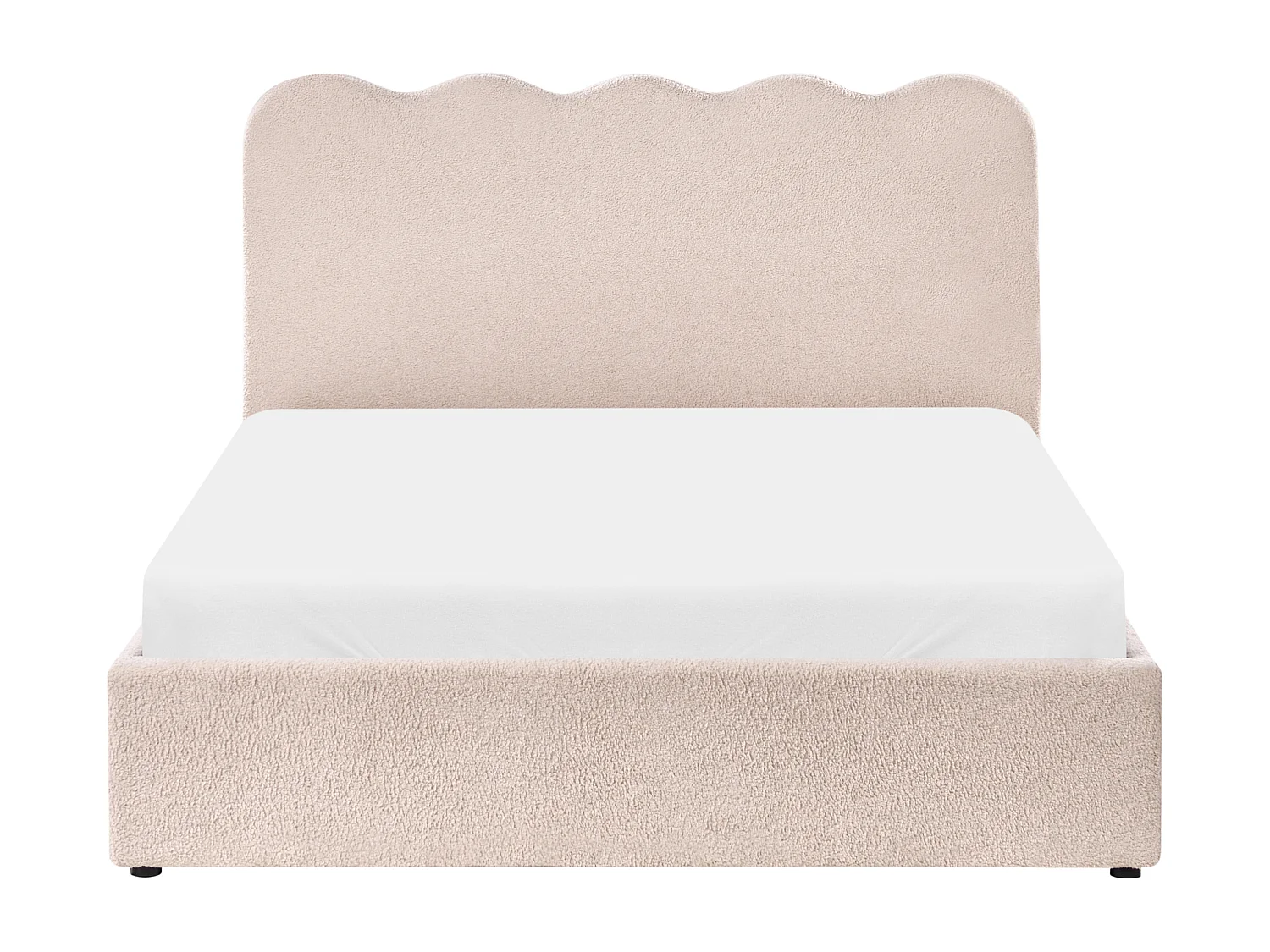 Lit ottoman Bouclé NANTERRE 140 x 200 cm Beige